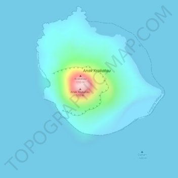 Filho de Krakatoa topographic map, elevation, terrain
