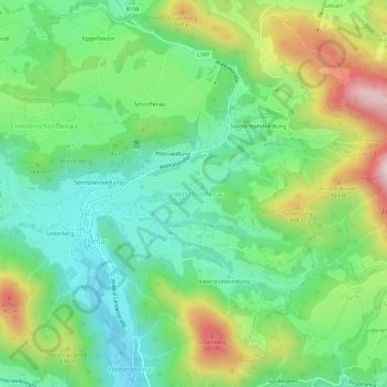 Vorderschroffenau topographic map, elevation, terrain