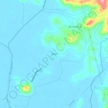Ilhota topographic map, elevation, terrain
