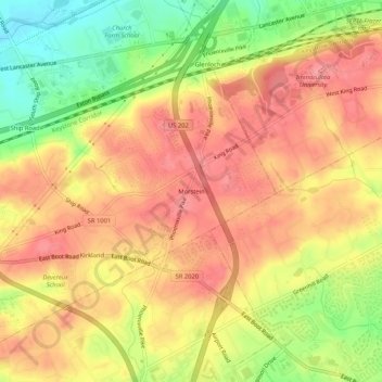 Morstein topographic map, elevation, terrain