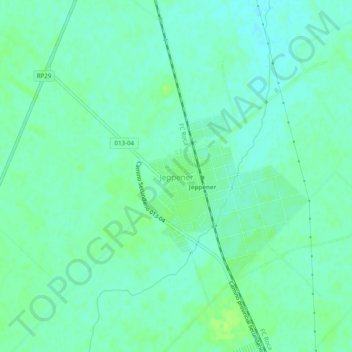 Jeppener topographic map, elevation, terrain