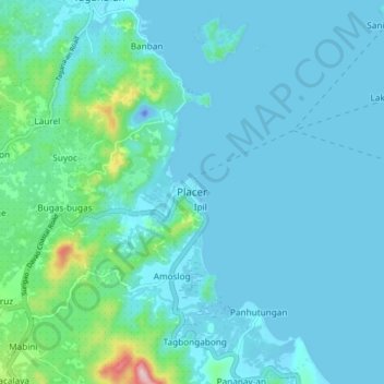 Placer topographic map, elevation, terrain