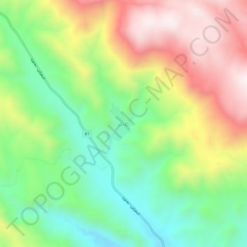 Kalat topographic map, elevation, terrain