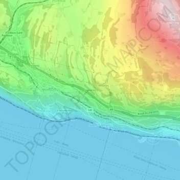 Lignières topographic map, elevation, terrain