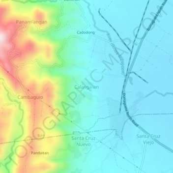 Calasga-an topographic map, elevation, terrain