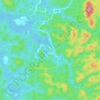 Dala topographic map, elevation, terrain
