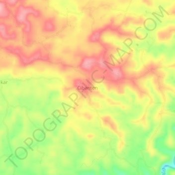 Cibanten topographic map, elevation, terrain