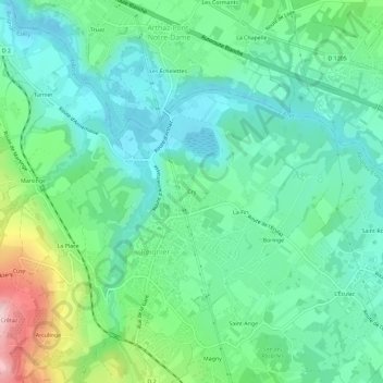 Cry topographic map, elevation, terrain