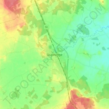 Skänninge topographic map, elevation, terrain