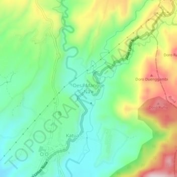 Desa Mangge Na'e topographic map, elevation, terrain