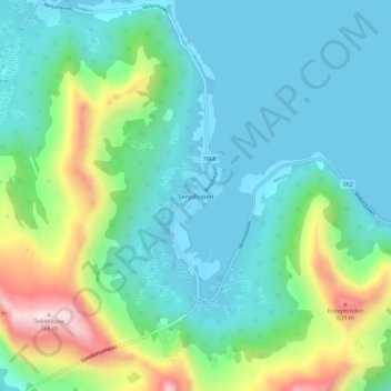 Senjahopen topographic map, elevation, terrain