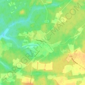 Nancay topographic map, elevation, terrain