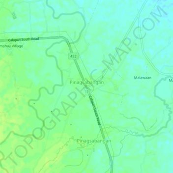 Pinagsabangan Ⅱ topographic map, elevation, terrain