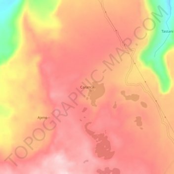 Caranca topographic map, elevation, terrain