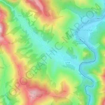 Poșaga de Jos topographic map, elevation, terrain