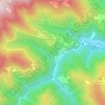 Mereto topographic map, elevation, terrain