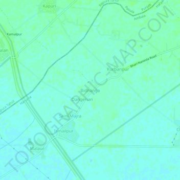 Bidhanga topographic map, elevation, terrain