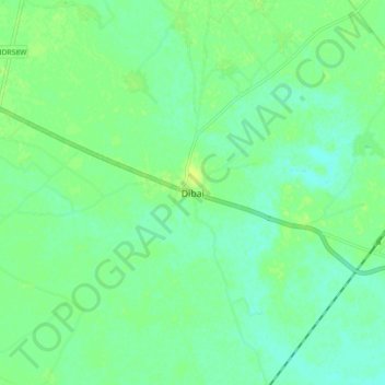 Dibai topographic map, elevation, terrain