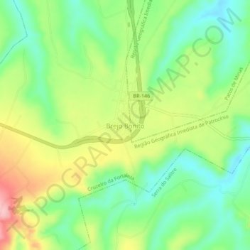 Brejo Bonito topographic map, elevation, terrain