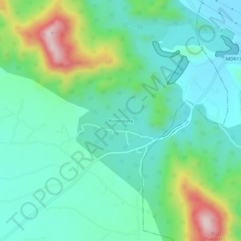 Rohinibera topographic map, elevation, terrain