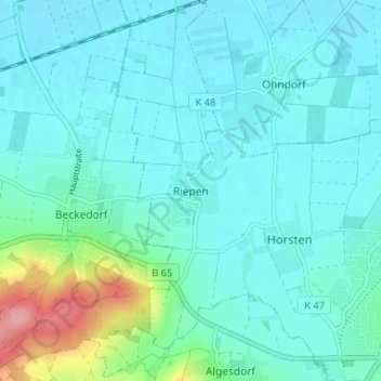 Riepen topographic map, elevation, terrain