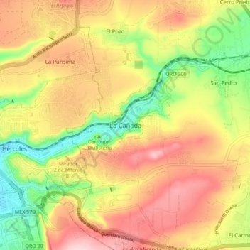 La Cañada topographic map, elevation, terrain