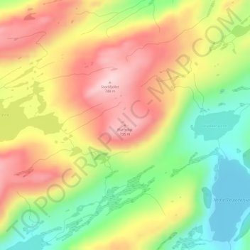 Flatfjellet topographic map, elevation, terrain