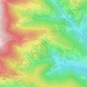 Rauscheggen topographic map, elevation, terrain