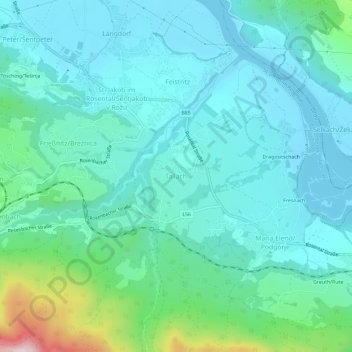 Tallach topographic map, elevation, terrain