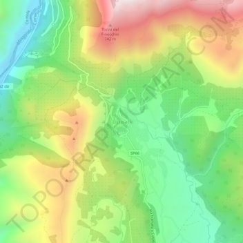 Licusati topographic map, elevation, terrain