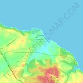 Nea Fokea topographic map, elevation, terrain
