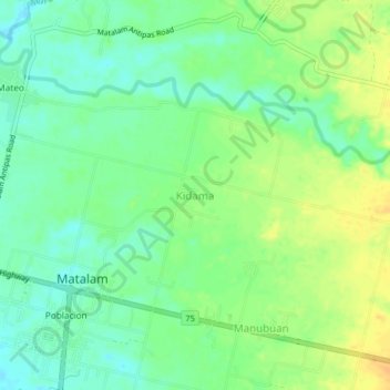 Kidama topographic map, elevation, terrain