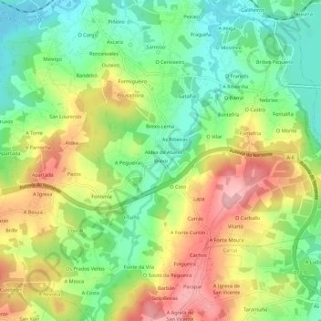 Brexo topographic map, elevation, terrain