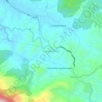 Kappamkolly topographic map, elevation, terrain
