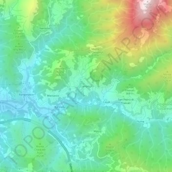 Campegli topographic map, elevation, terrain