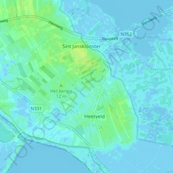 Kadoelen topographic map, elevation, terrain