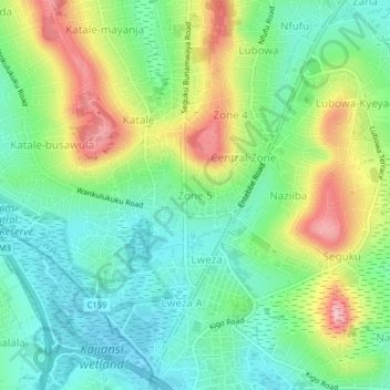 Zone 5 topographic map, elevation, terrain