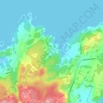 Småland topographic map, elevation, terrain