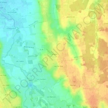 Crangeat topographic map, elevation, terrain