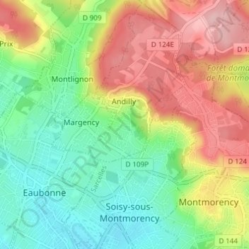Les Flanets topographic map, elevation, terrain