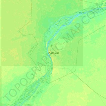 Malakal topographic map, elevation, terrain