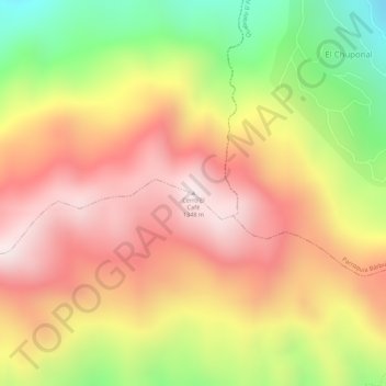 Cerro El Café topographic map, elevation, terrain