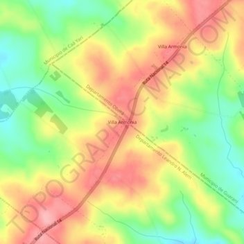 Villa Armonia topographic map, elevation, terrain