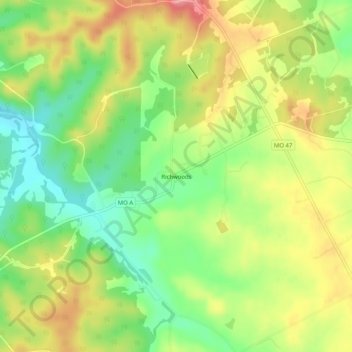 Richwoods topographic map, elevation, terrain