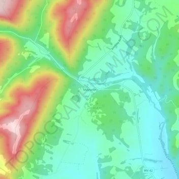 Maysville topographic map, elevation, terrain