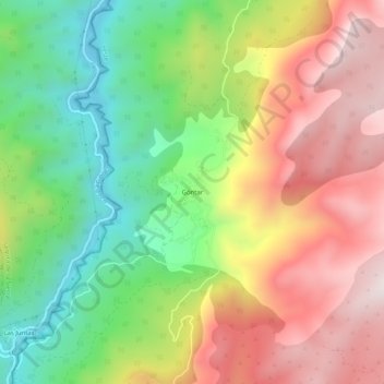 Góntar topographic map, elevation, terrain