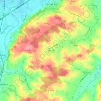 Grabwinkel topographic map, elevation, terrain