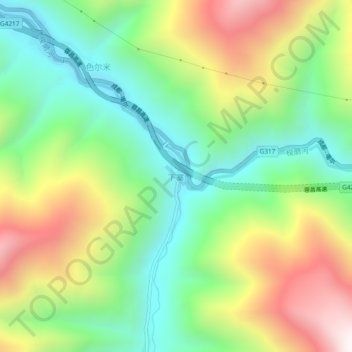 下寨 topographic map, elevation, terrain