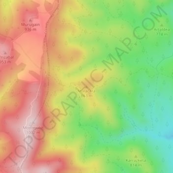 Malacara topographic map, elevation, terrain
