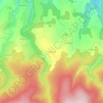 Moulergues topographic map, elevation, terrain